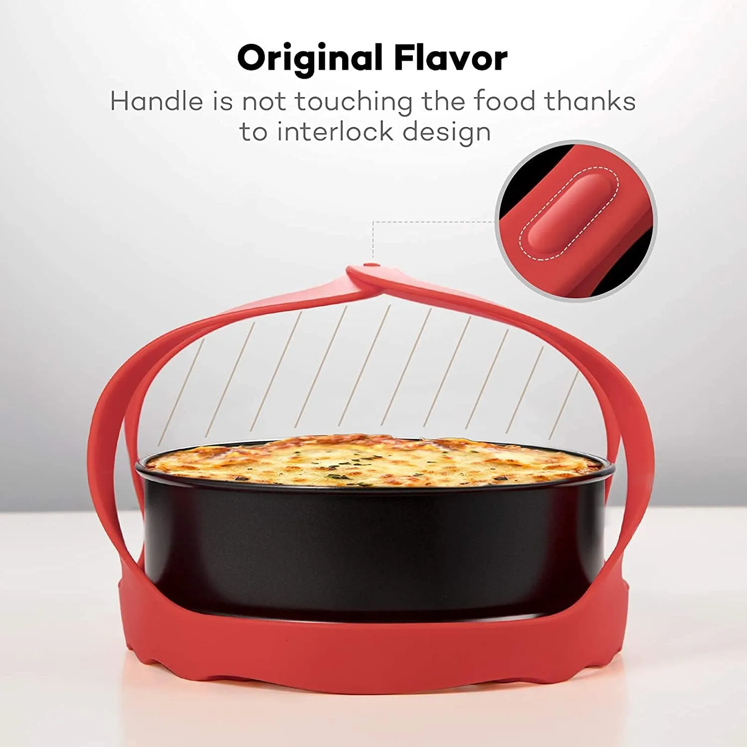 Goldlion Silicone Sling Lifter Accessories Compatible with Instant Pot 6 Qt and 8 Qt, Ninja Foodi 5 Qt / 6.5 Qt / 8 Qt and Other Brand Pressure Cookers, Red
