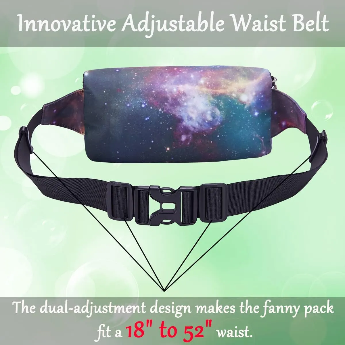 Goothdurs Fanny Pack for Women Men Fashion Waist Bag Waterproof Hip Bum Bag with Adjustable Belt for Running Travel Hiking Cycling Money