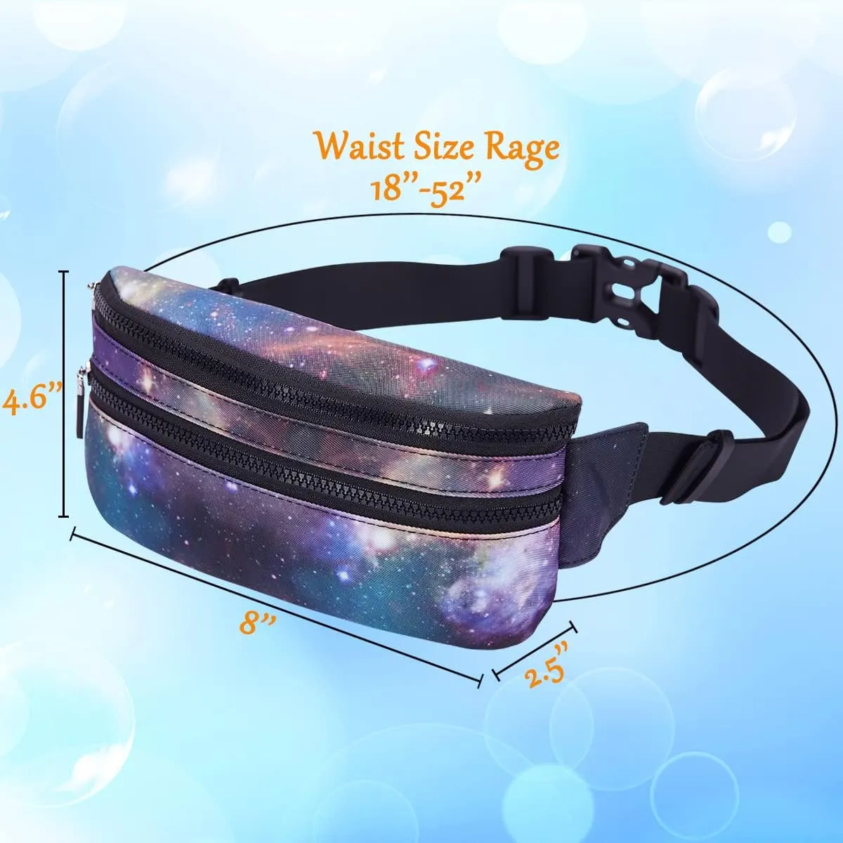 Goothdurs Fanny Pack for Women Men Fashion Waist Bag Waterproof Hip Bum Bag with Adjustable Belt for Running Travel Hiking Cycling Money