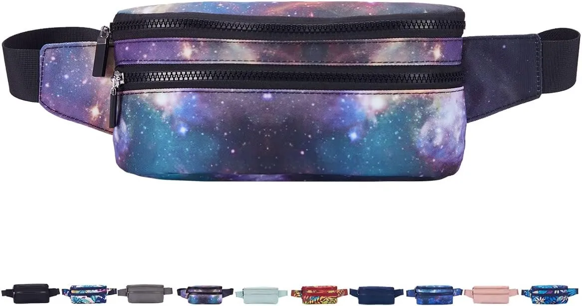 Goothdurs Fanny Pack for Women Men Fashion Waist Bag Waterproof Hip Bum Bag with Adjustable Belt for Running Travel Hiking Cycling Money