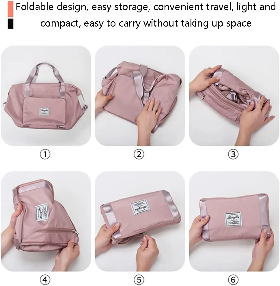 Gpmsign Travel Bag, Large Capacity Folding Travel Bag, High-capacity Double-layer Wet Separation Travelling Bag (Green)