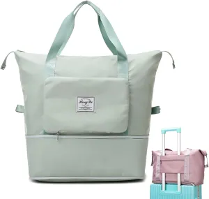 Gpmsign Travel Bag, Large Capacity Folding Travel Bag, High-capacity Double-layer Wet Separation Travelling Bag (Green)