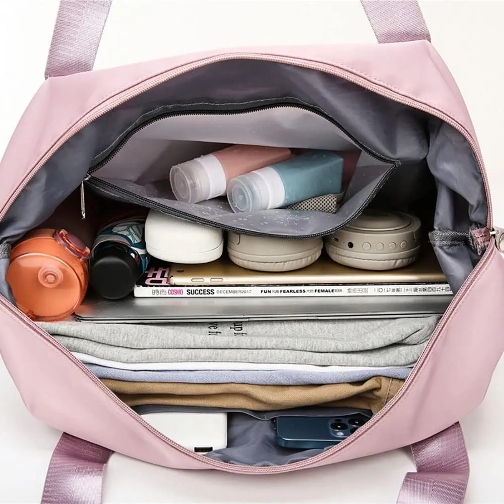 Gpmsign Travel Bag, Large Capacity Folding Travel Bag, High-capacity Double-layer Wet Separation Travelling Bag (Green)