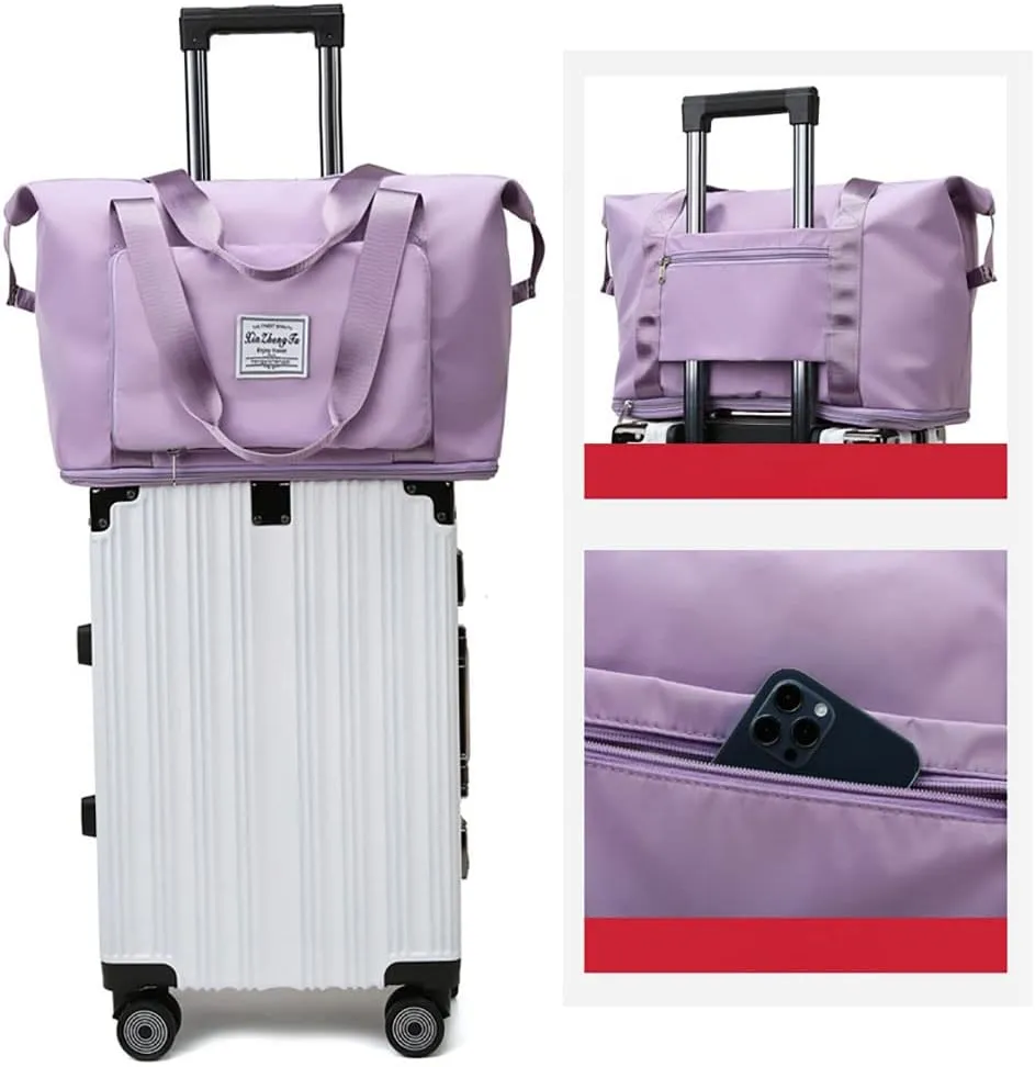 Gpmsign Travel Bag, Large Capacity Folding Travel Bag, High-capacity Double-layer Wet Separation Travelling Bag (Green)