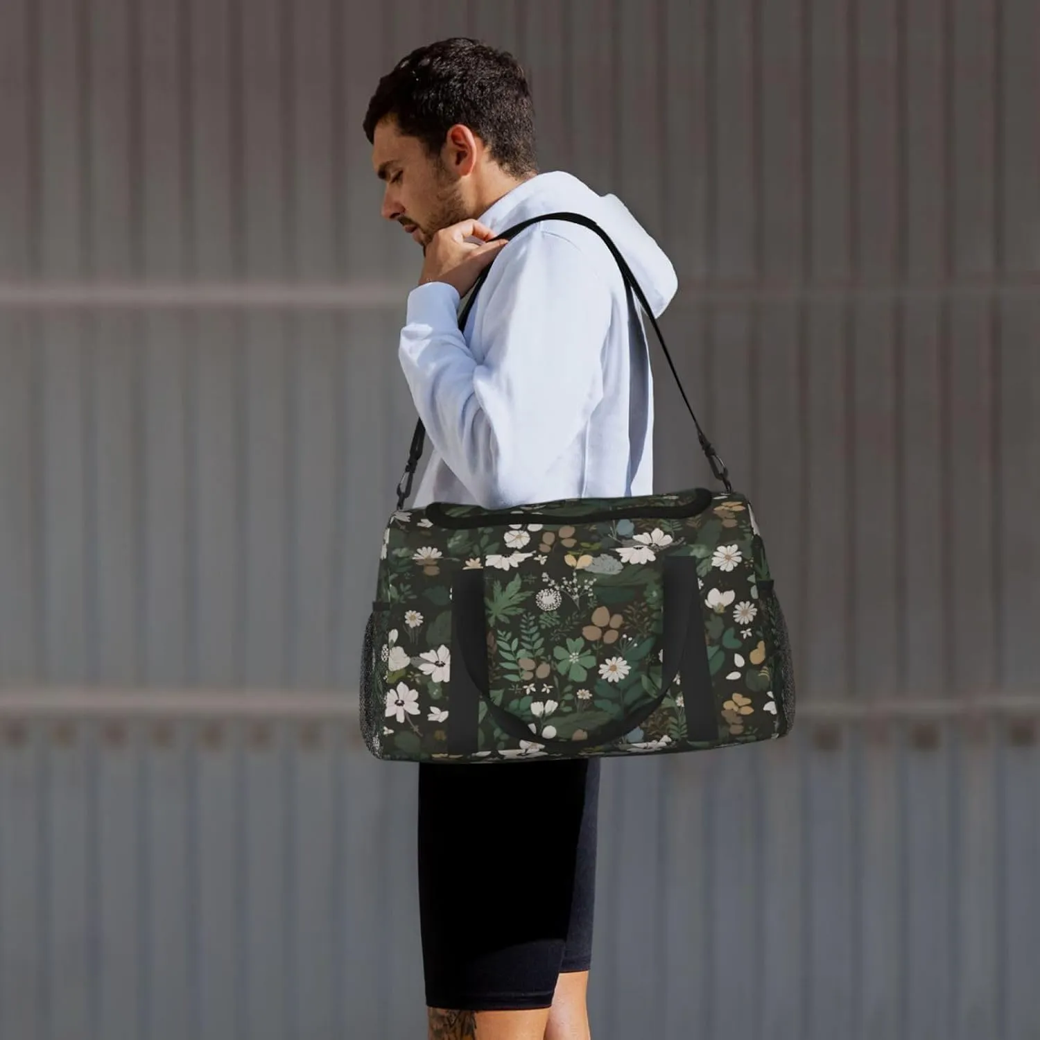 Green Plants Leaves Duffle Bag Foldable Travel Tote Bag Carry On Large Weekender Overnight Bags Waterproof Gym Bag For Women Men