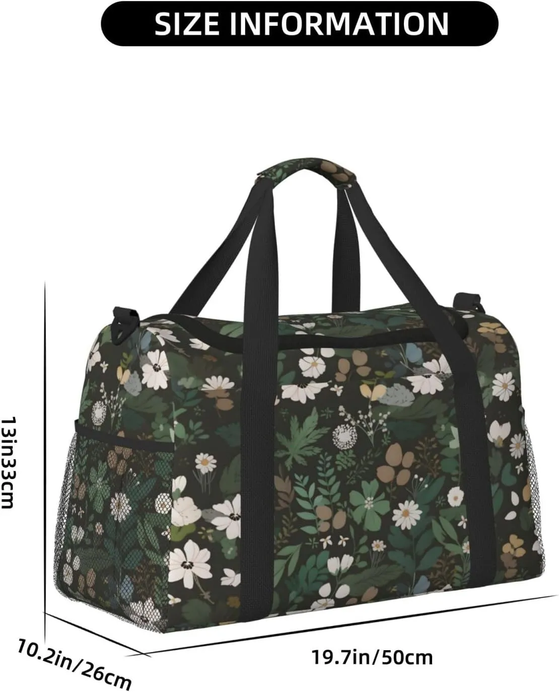 Green Plants Leaves Duffle Bag Foldable Travel Tote Bag Carry On Large Weekender Overnight Bags Waterproof Gym Bag For Women Men