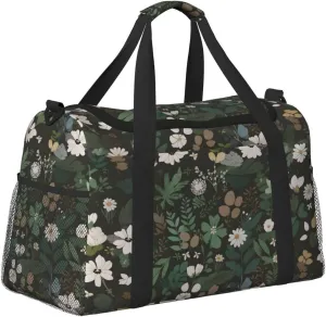 Green Plants Leaves Duffle Bag Foldable Travel Tote Bag Carry On Large Weekender Overnight Bags Waterproof Gym Bag For Women Men