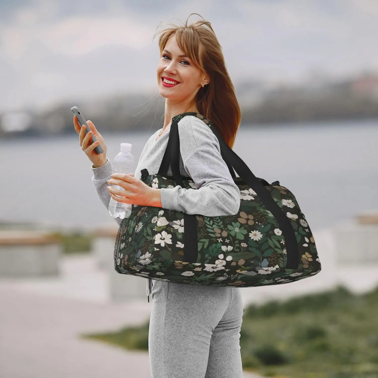 Green Plants Leaves Duffle Bag Foldable Travel Tote Bag Carry On Large Weekender Overnight Bags Waterproof Gym Bag For Women Men