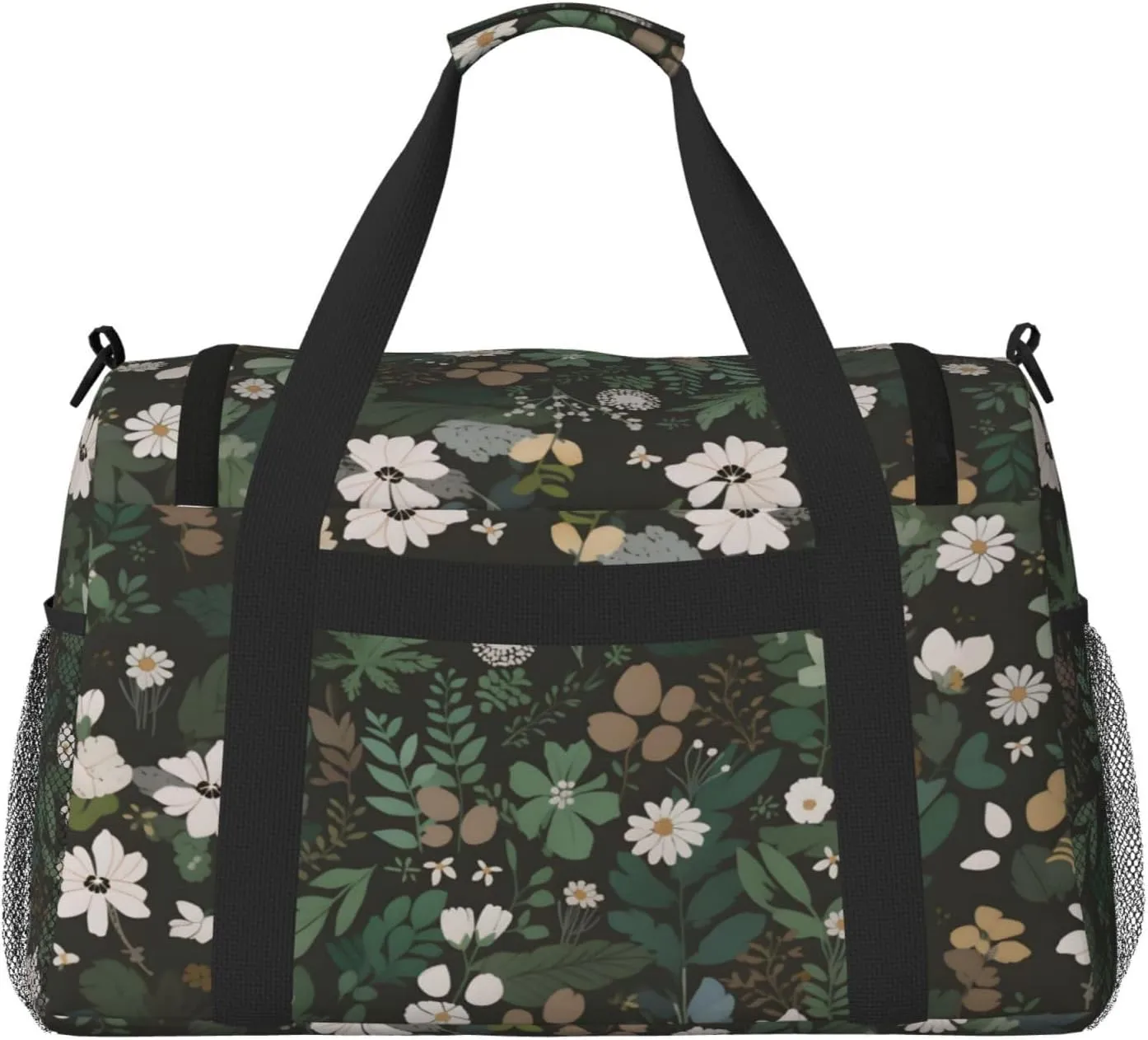 Green Plants Leaves Duffle Bag Foldable Travel Tote Bag Carry On Large Weekender Overnight Bags Waterproof Gym Bag For Women Men