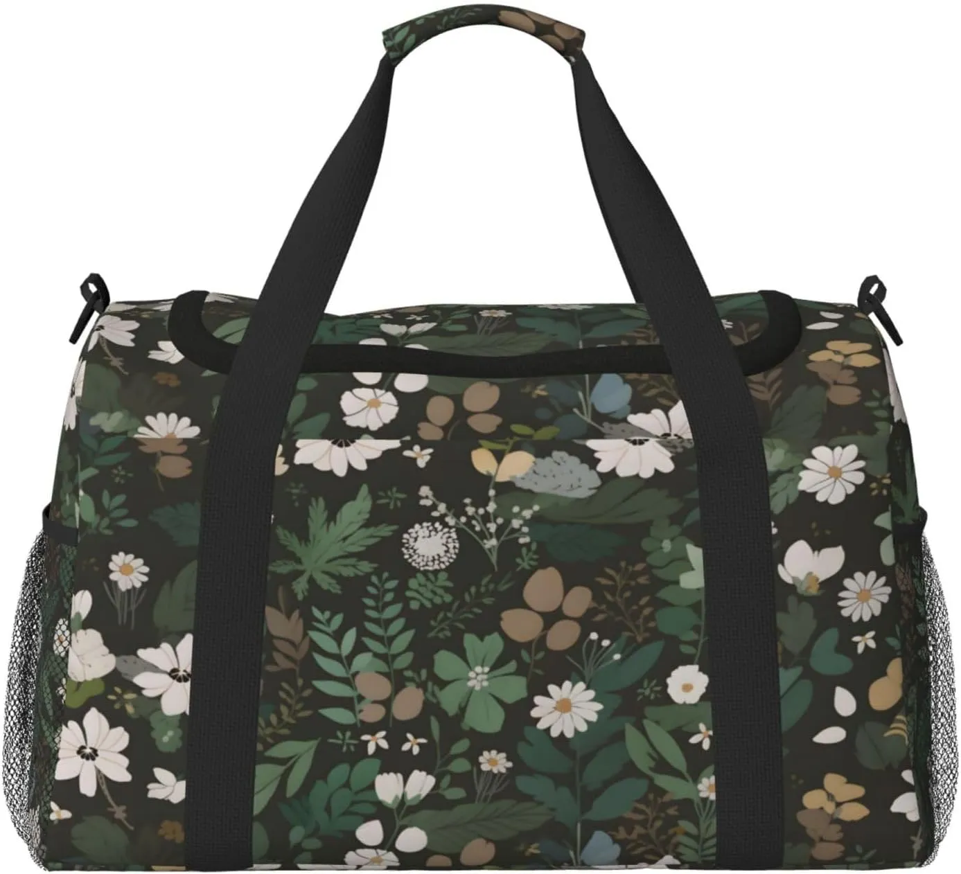 Green Plants Leaves Duffle Bag Foldable Travel Tote Bag Carry On Large Weekender Overnight Bags Waterproof Gym Bag For Women Men