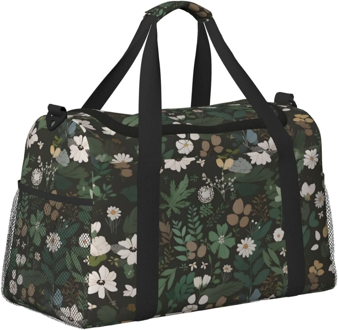 Green Plants Leaves Duffle Bag Foldable Travel Tote Bag Carry On Large Weekender Overnight Bags Waterproof Gym Bag For Women Men