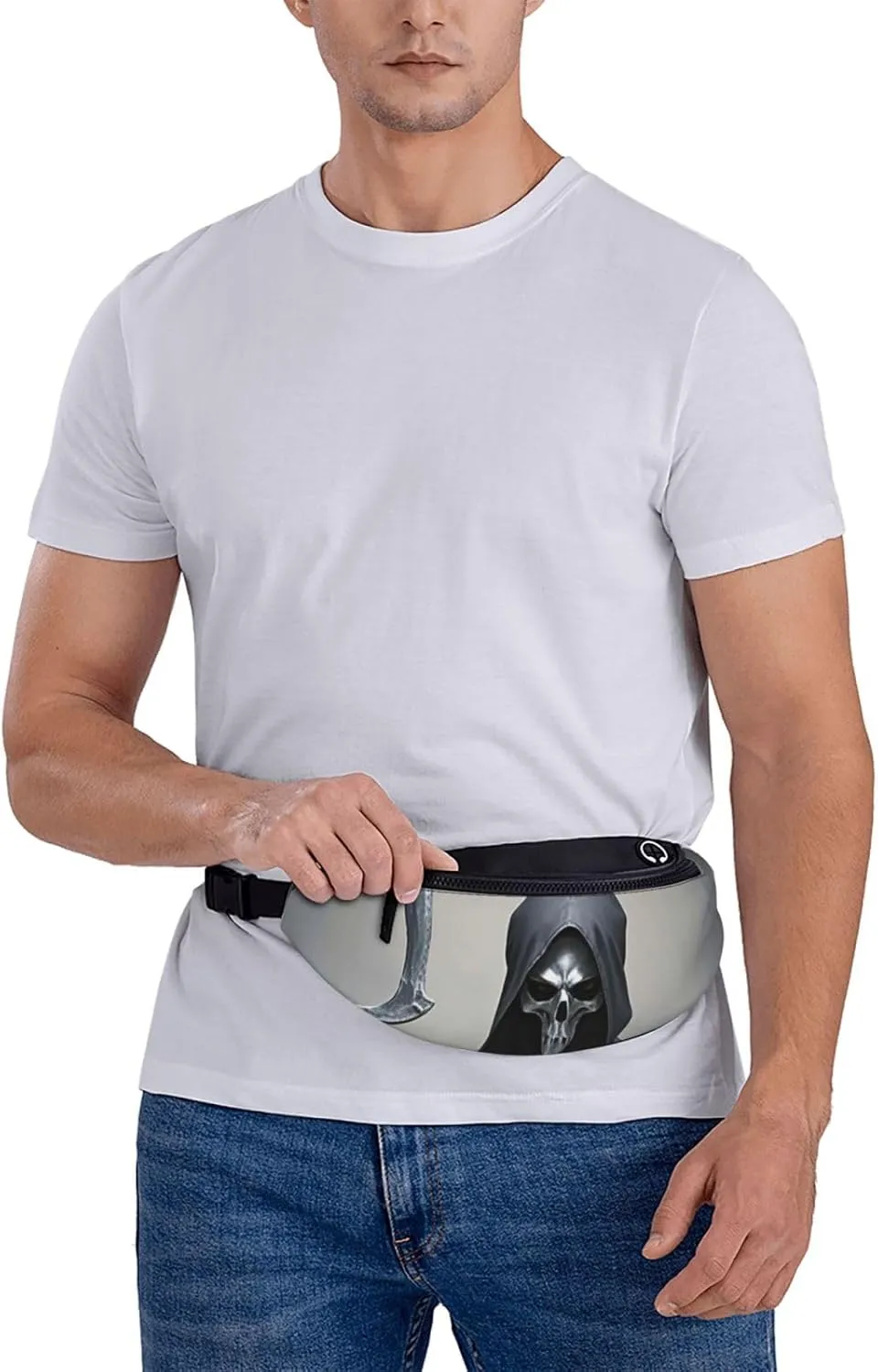 Grim-Reaper Fanny Pack for Women Men Waist Bag Waterproof Belt Bag with Adjustable Strap