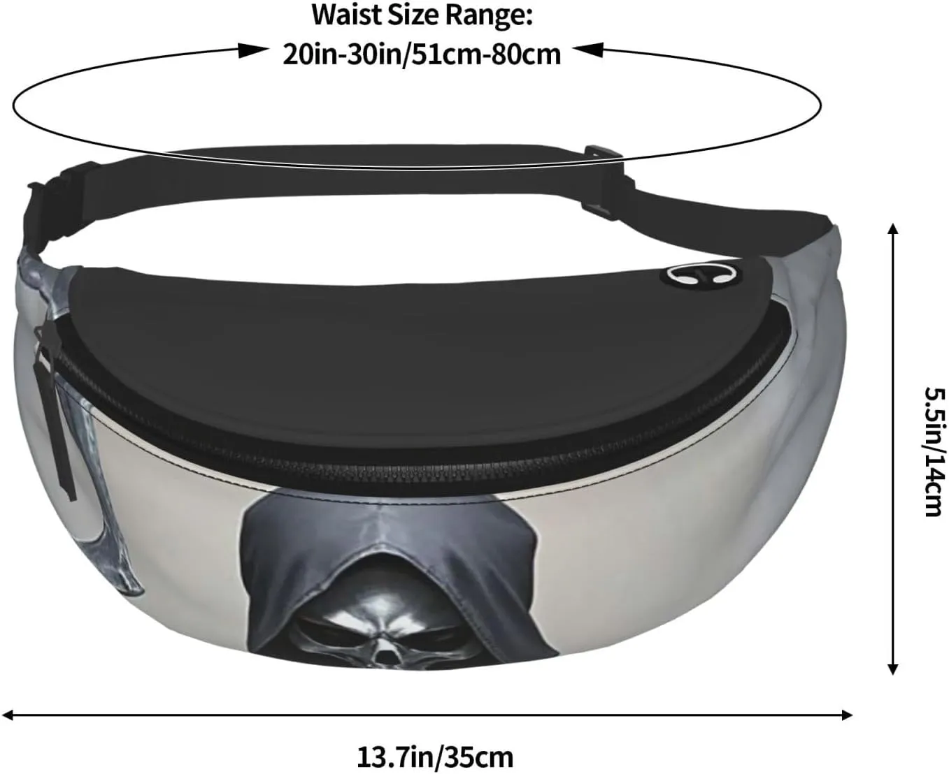 Grim-Reaper Fanny Pack for Women Men Waist Bag Waterproof Belt Bag with Adjustable Strap