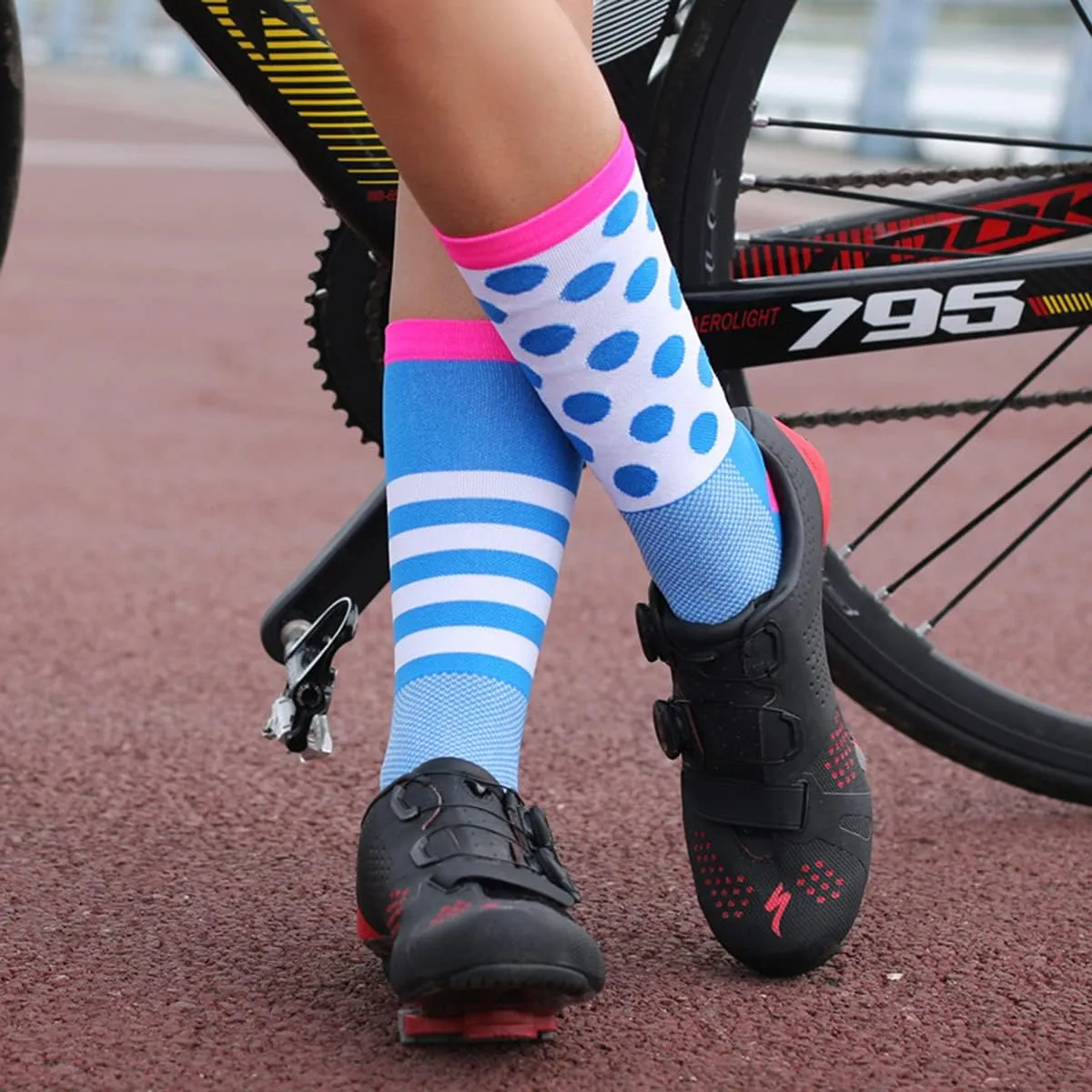 GuaziV Mens Womens Cycling Socks,4-6pcs Running Socks Colourful Athletic Socks Ankle Sport Socks 6-11