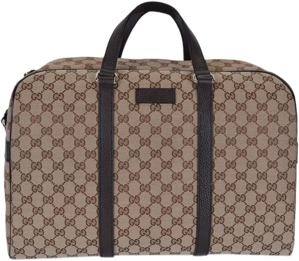 Gucci Duffle Travel Militare GG Beige Ebony Tmoro Bag Handbag Italy New