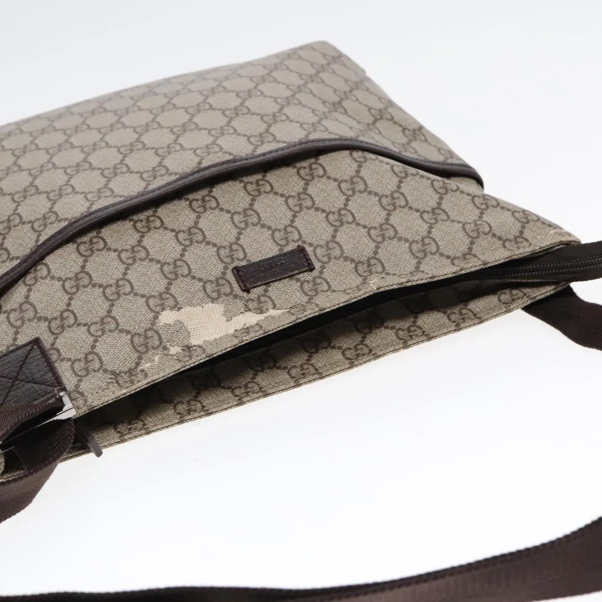 GUCCI GG Canvas Shoulder Bag Coated Canvas Beige fm3897