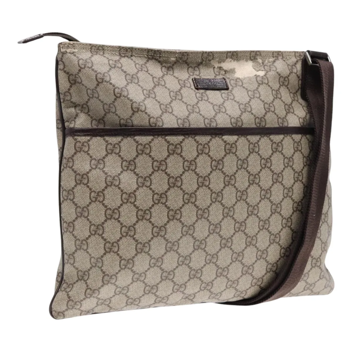 GUCCI GG Canvas Shoulder Bag Coated Canvas Beige fm3897