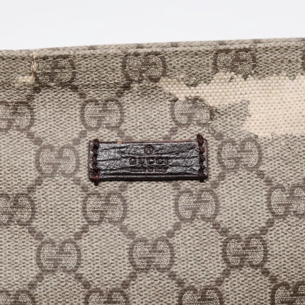 GUCCI GG Canvas Shoulder Bag Coated Canvas Beige fm3897