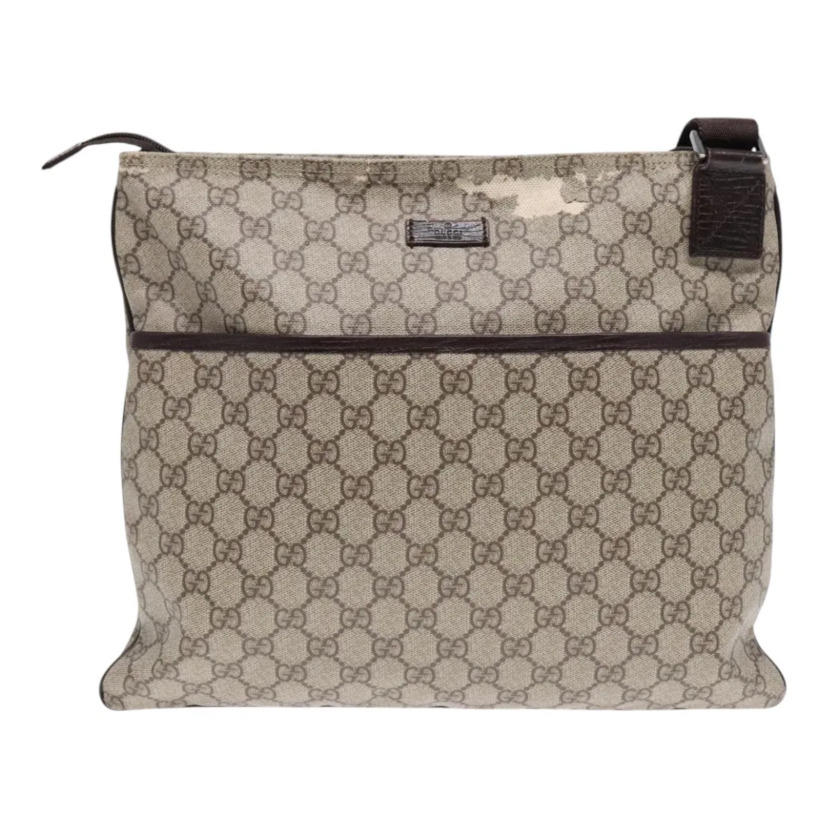 GUCCI GG Canvas Shoulder Bag Coated Canvas Beige fm3897