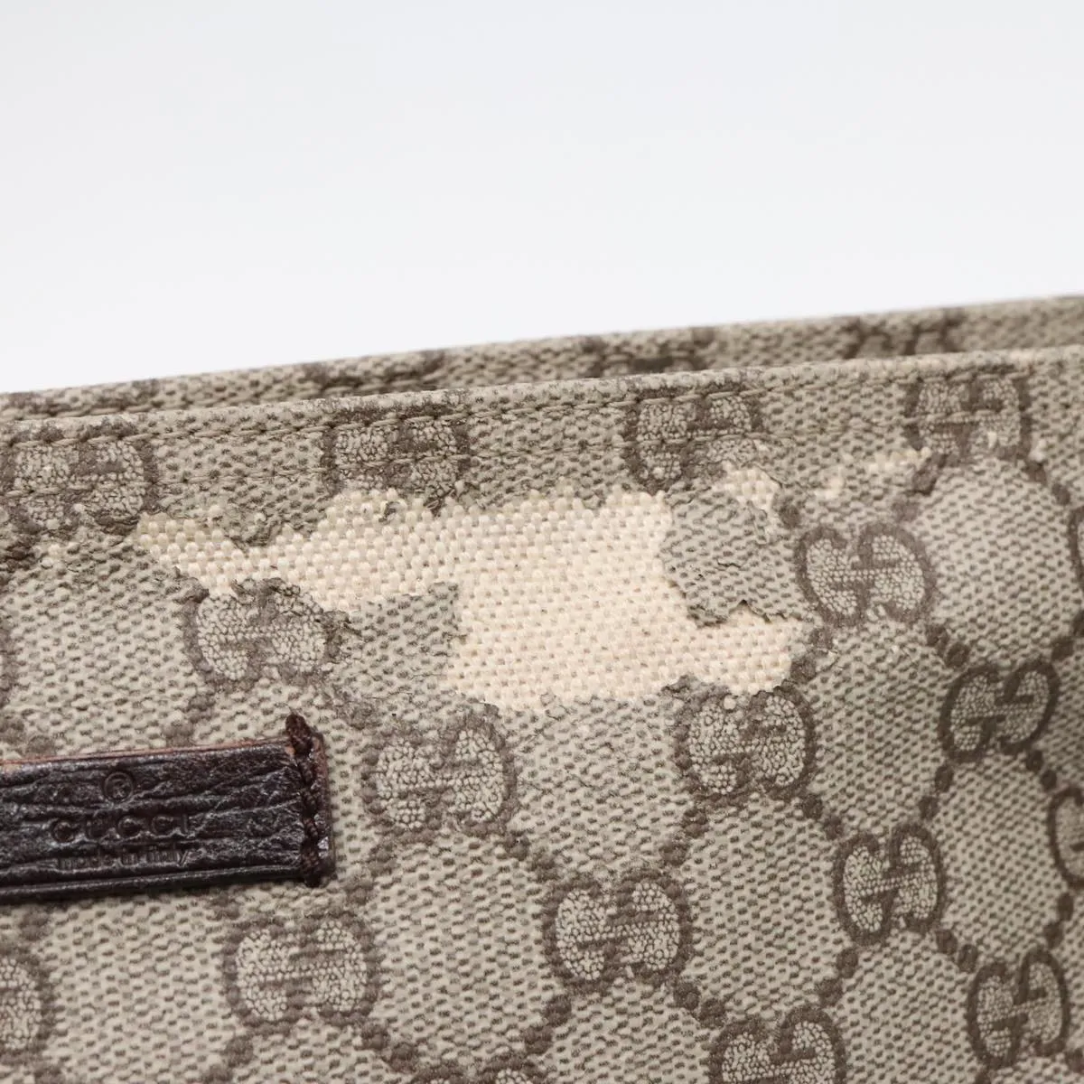 GUCCI GG Canvas Shoulder Bag Coated Canvas Beige fm3897
