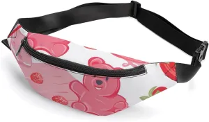 Gummy Bears And Strawberry Cake Crossbody Fanny Pack Waist Packs Adjustable Shoulder Bags Sling Bag for Hiking Running Cycling