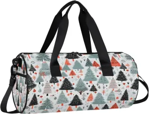Gym Bags for Men Women Cute Trees Sports Duffel Bags Carry On Travel Duffle Bag with Detachable Adjustable Shoulder Strap Overnight Weekender Bag
