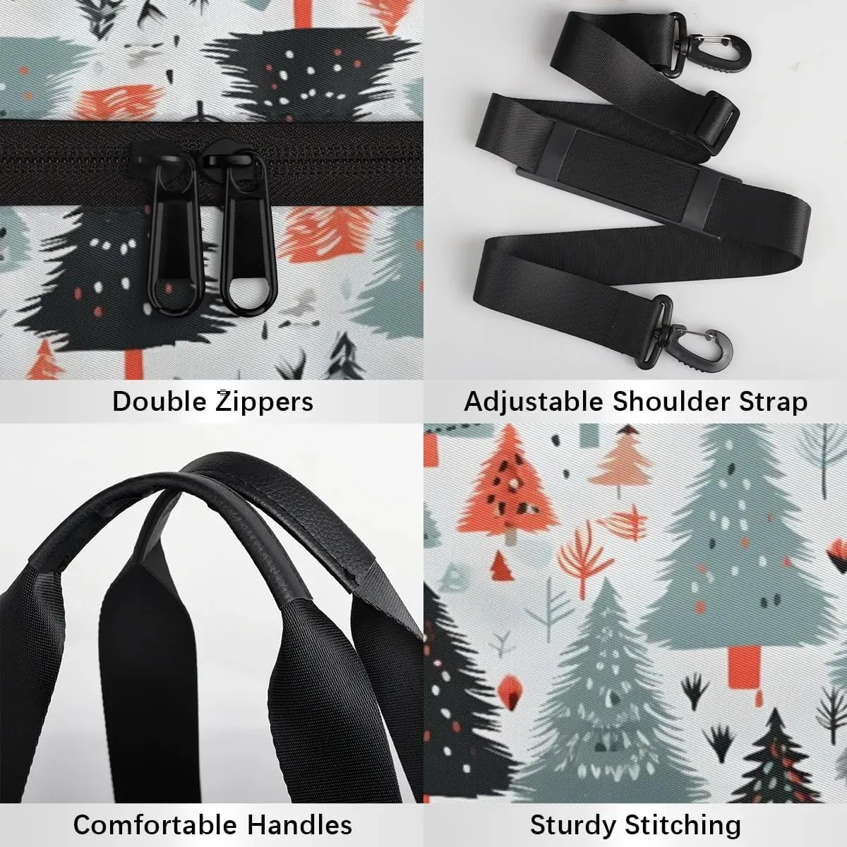 Gym Bags for Men Women Cute Trees Sports Duffel Bags Carry On Travel Duffle Bag with Detachable Adjustable Shoulder Strap Overnight Weekender Bag