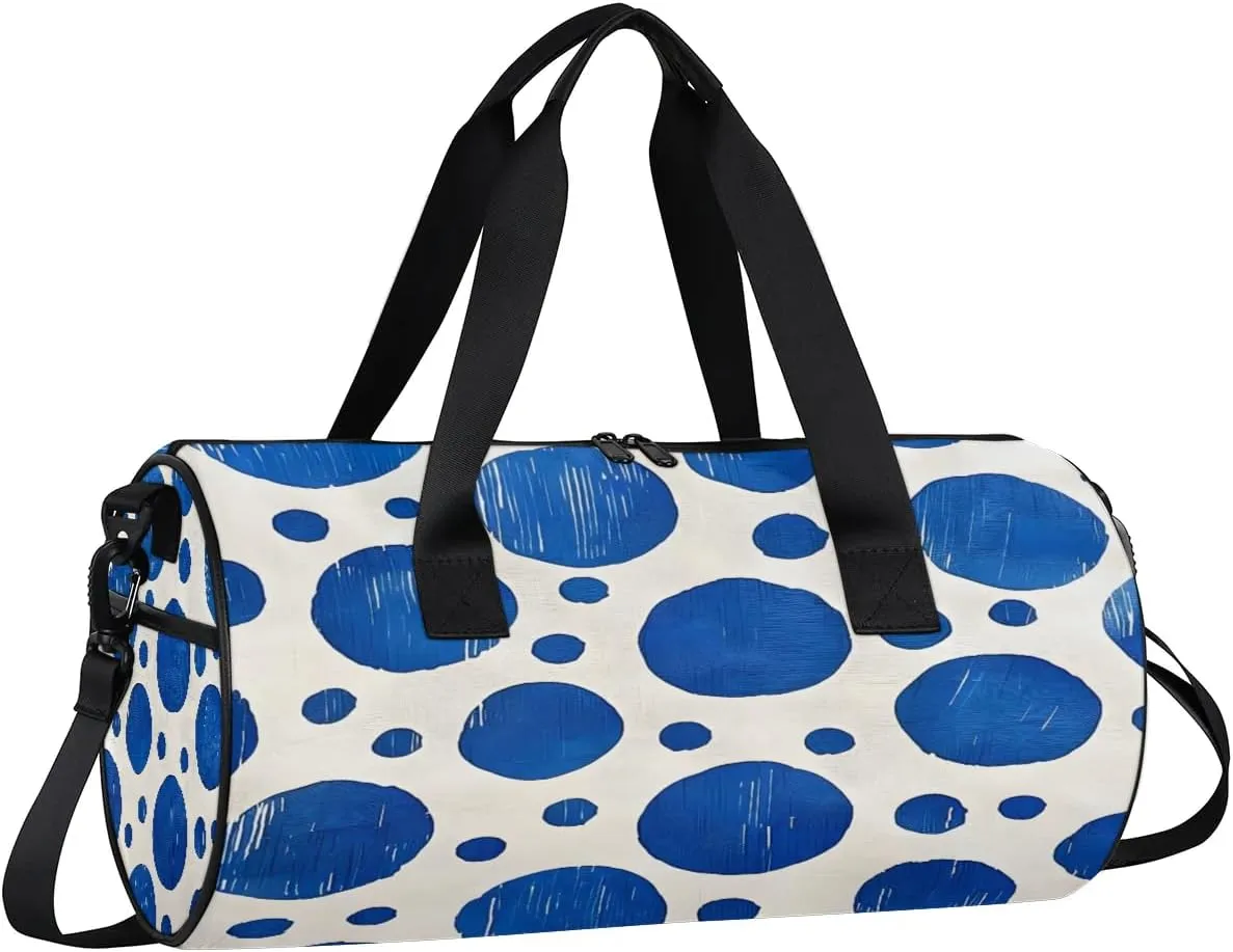 Gym Bags for Men Women Dot Printed Sports Duffel Bags Carry On Travel Duffle Bag with Detachable Adjustable Shoulder Strap Overnight Weekender Bag