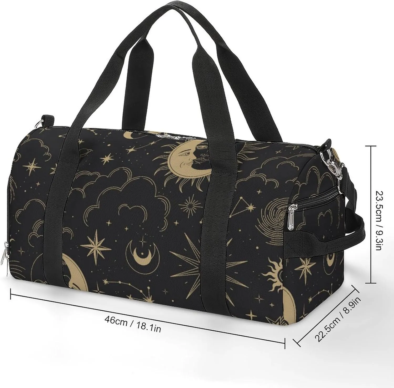 Gym Duffel Bag with Shoe Compartment Wet Pocket, Astrology-pattern Travel Bag for Men Women, style-1