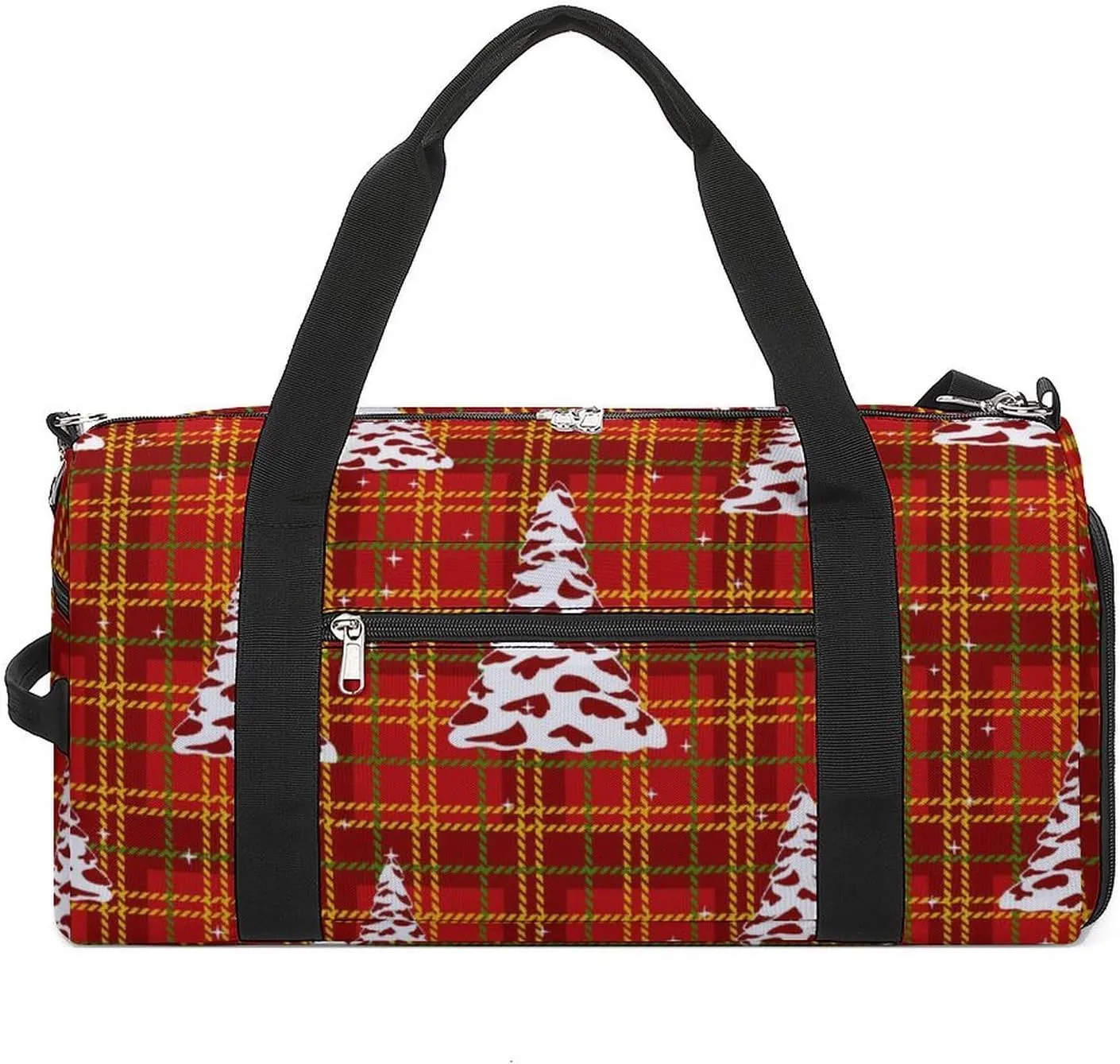 Gym Duffel Bag with Shoe Compartment Wet Pocket, Christmas Red Travel Bag for Men Women, style-1