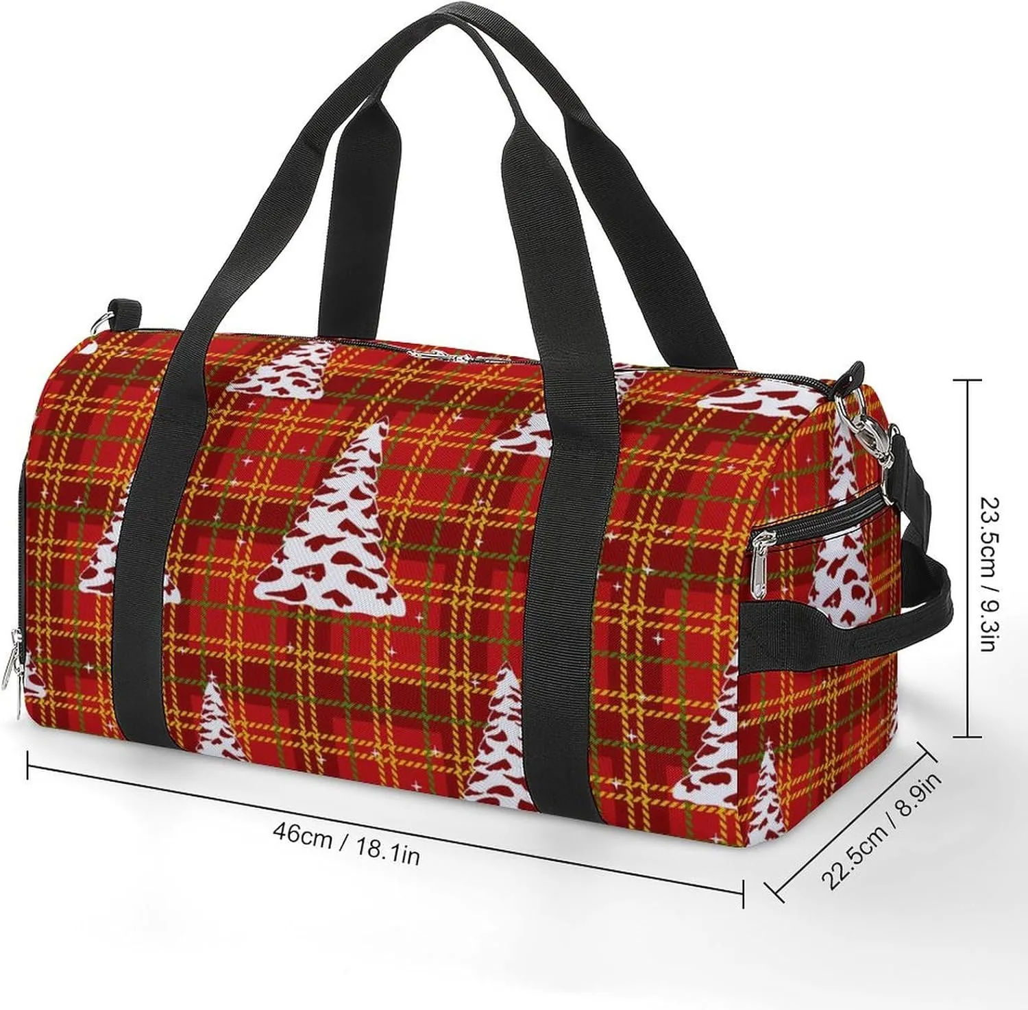 Gym Duffel Bag with Shoe Compartment Wet Pocket, Christmas Red Travel Bag for Men Women, style-1