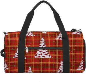 Gym Duffel Bag with Shoe Compartment Wet Pocket, Christmas Red Travel Bag for Men Women, style-1