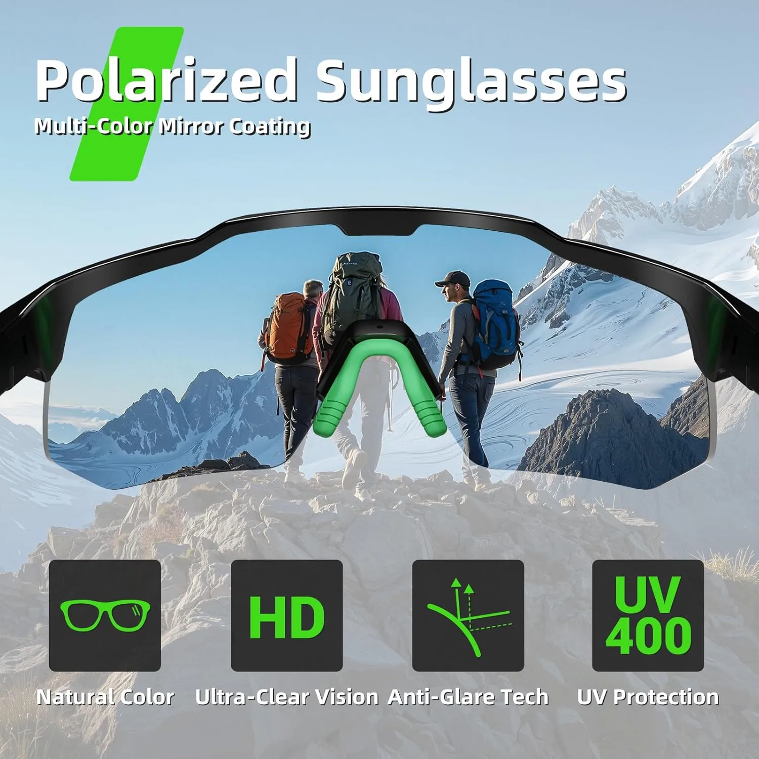 HAAYOT Polarized Sports Sunglasses for Men Women UV Protection Baseball Cycling Running Driving Fishing Glasses