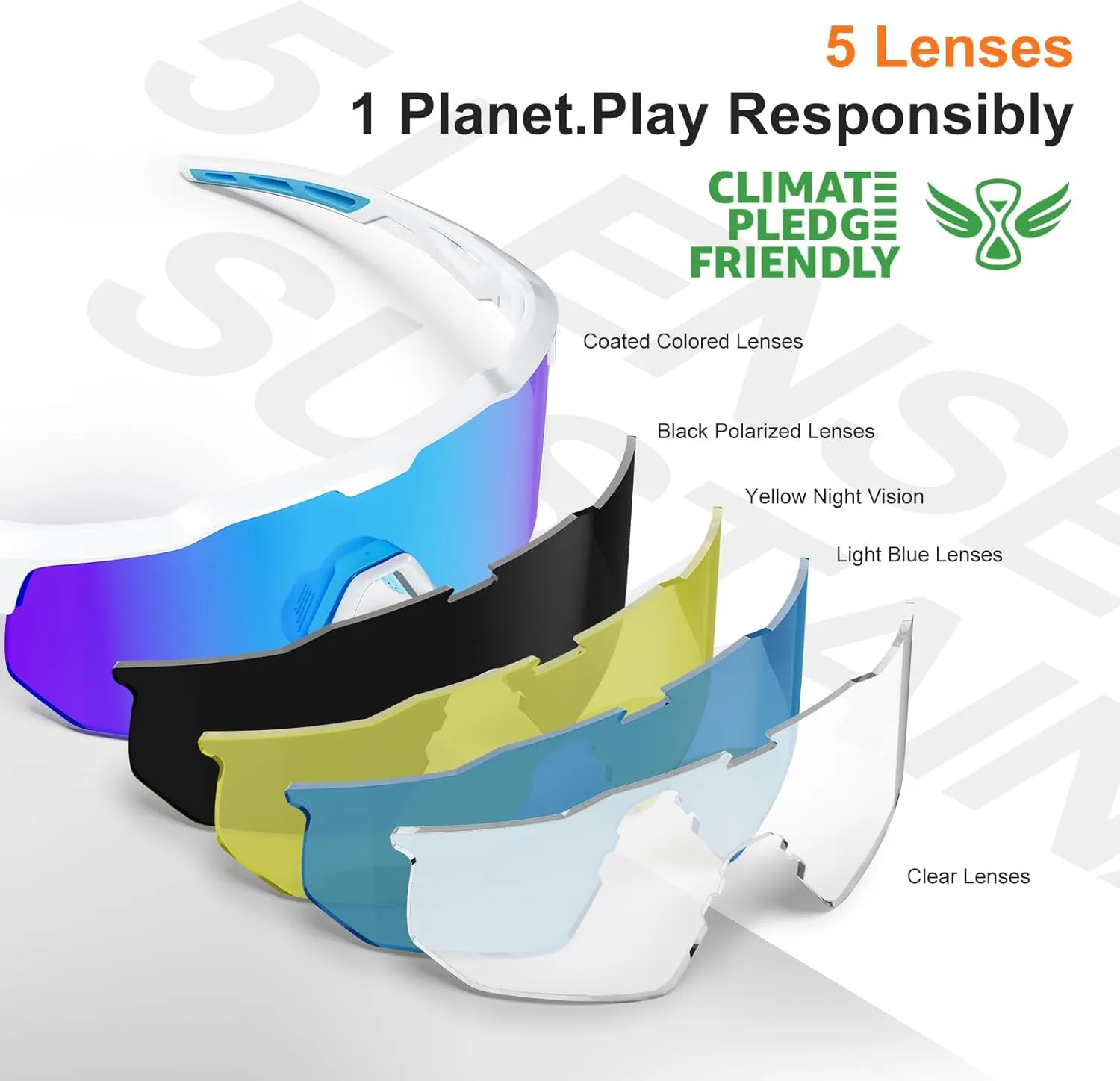 HAAYOT Polarized Sports Sunglasses for Men Women Youth Baseball Cycling Running Softball Biking Glasses 5 Lenses