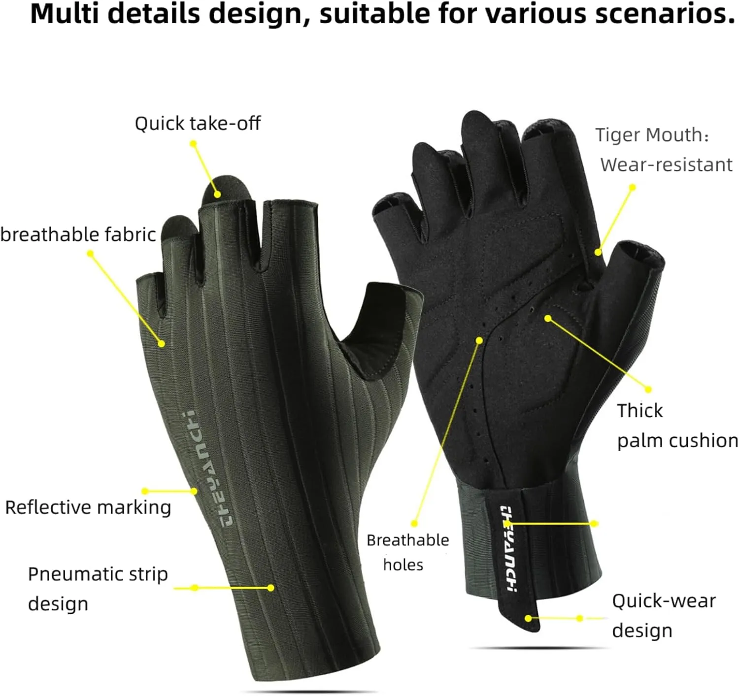 Half Finger Cyling Gloves Bike MTB Racing Anti Slip Shock-Absorbing Wear-Resistant for Adult Climbing Running Outdoor Sports