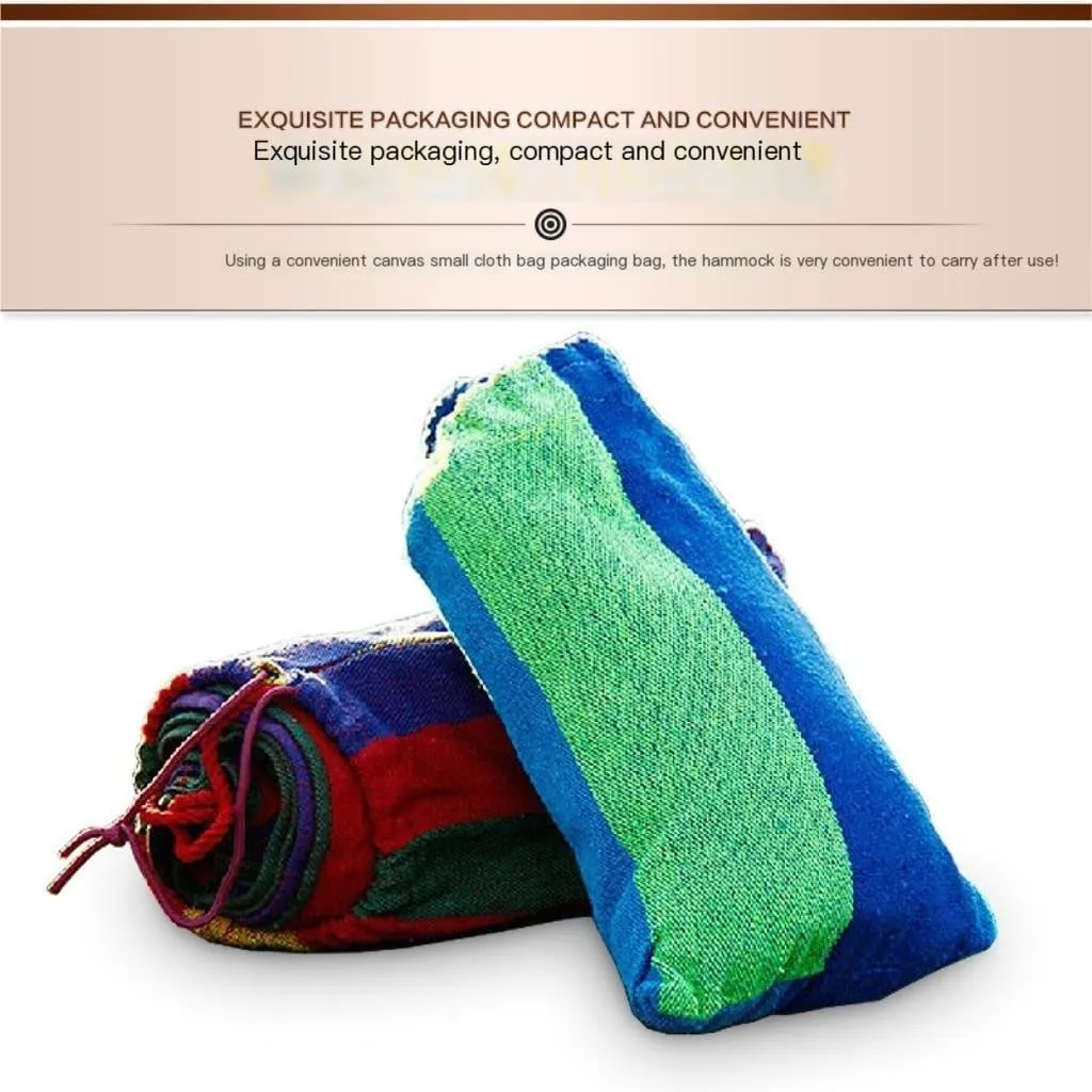 Hammock Double Lazy Outdoor Rainbow Canvas Hammock Single Double Swing Anti-Rollover Hammock Outdoor Camping Hammock Hammock Outdoor(Red)