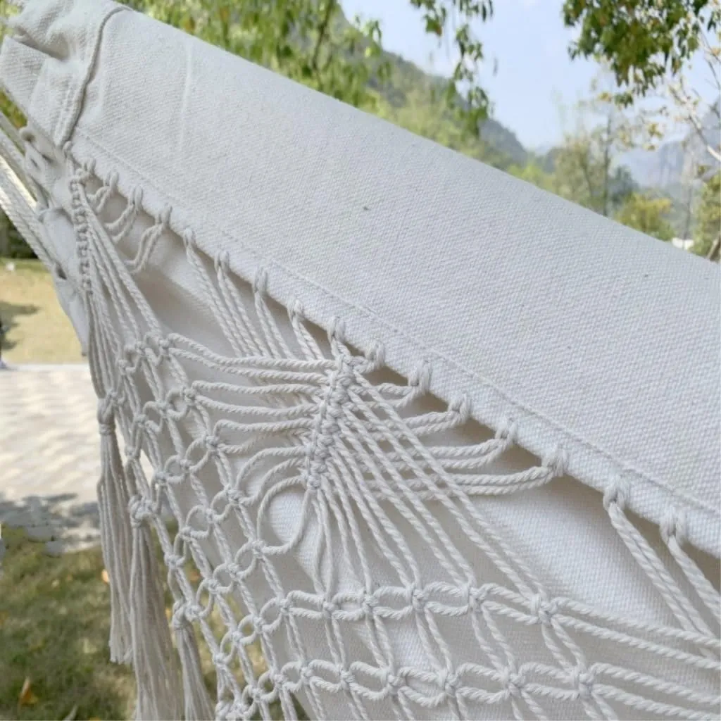 Hammocks Outdoor Anti-Rollover Double Hammock Outdoor Camping Tassel Canvas Hammock Beach Photography Bohemian Swing Camping Hammocks