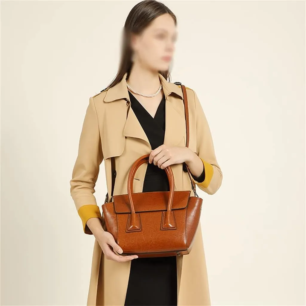 Handbag Women's Large Capacity Leather Sigle Shoulder Tote Bag Daily Work Cross-body Wing Bag