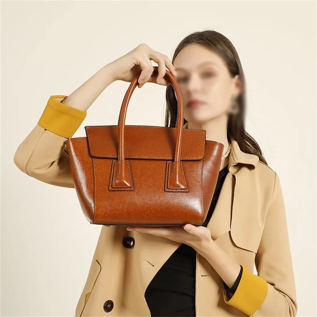 Handbag Women's Large Capacity Leather Sigle Shoulder Tote Bag Daily Work Cross-body Wing Bag