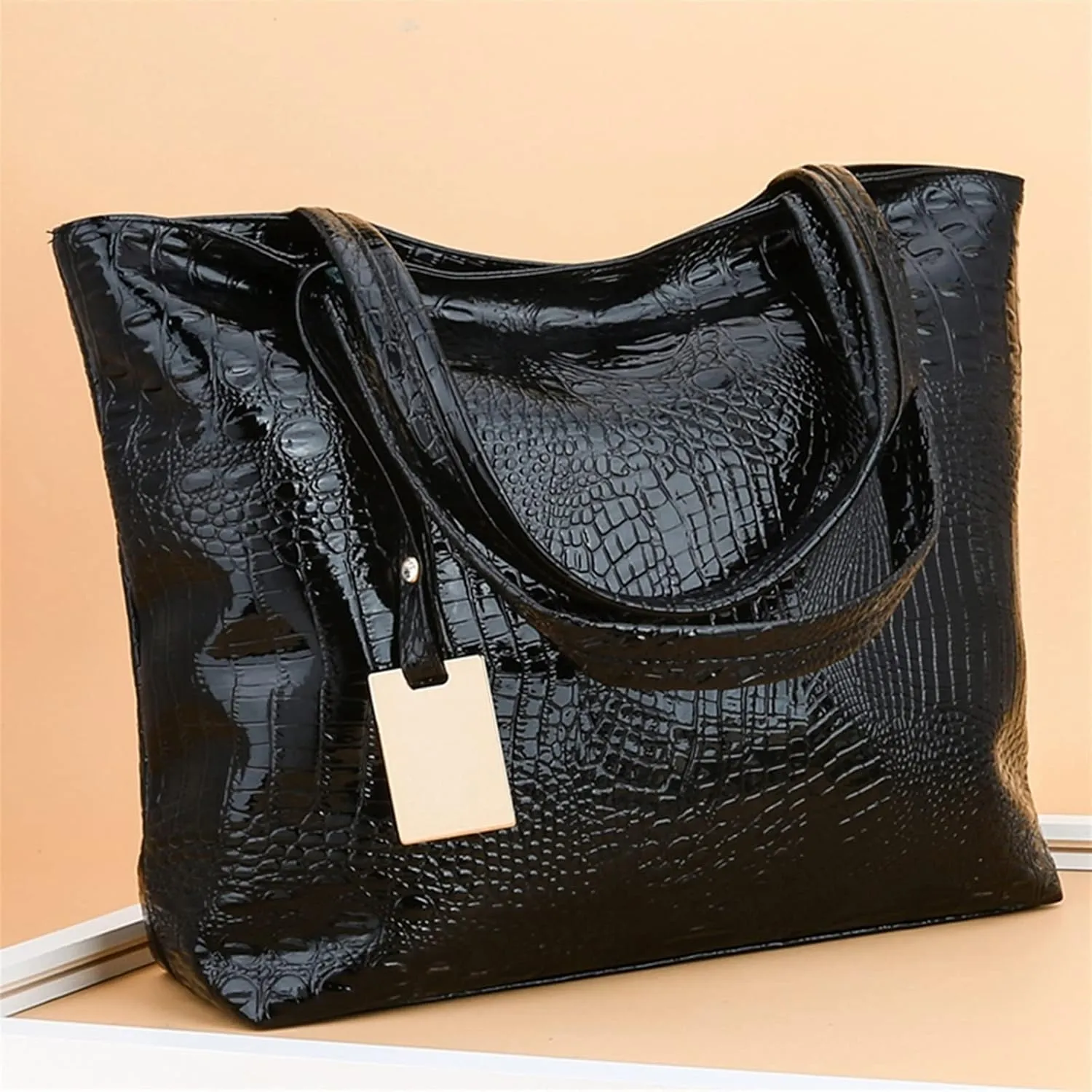 Handbags for women Lady's Top Handle Handbag Zipper Crocodile Print Large Capacity Tote Shoulder Bag