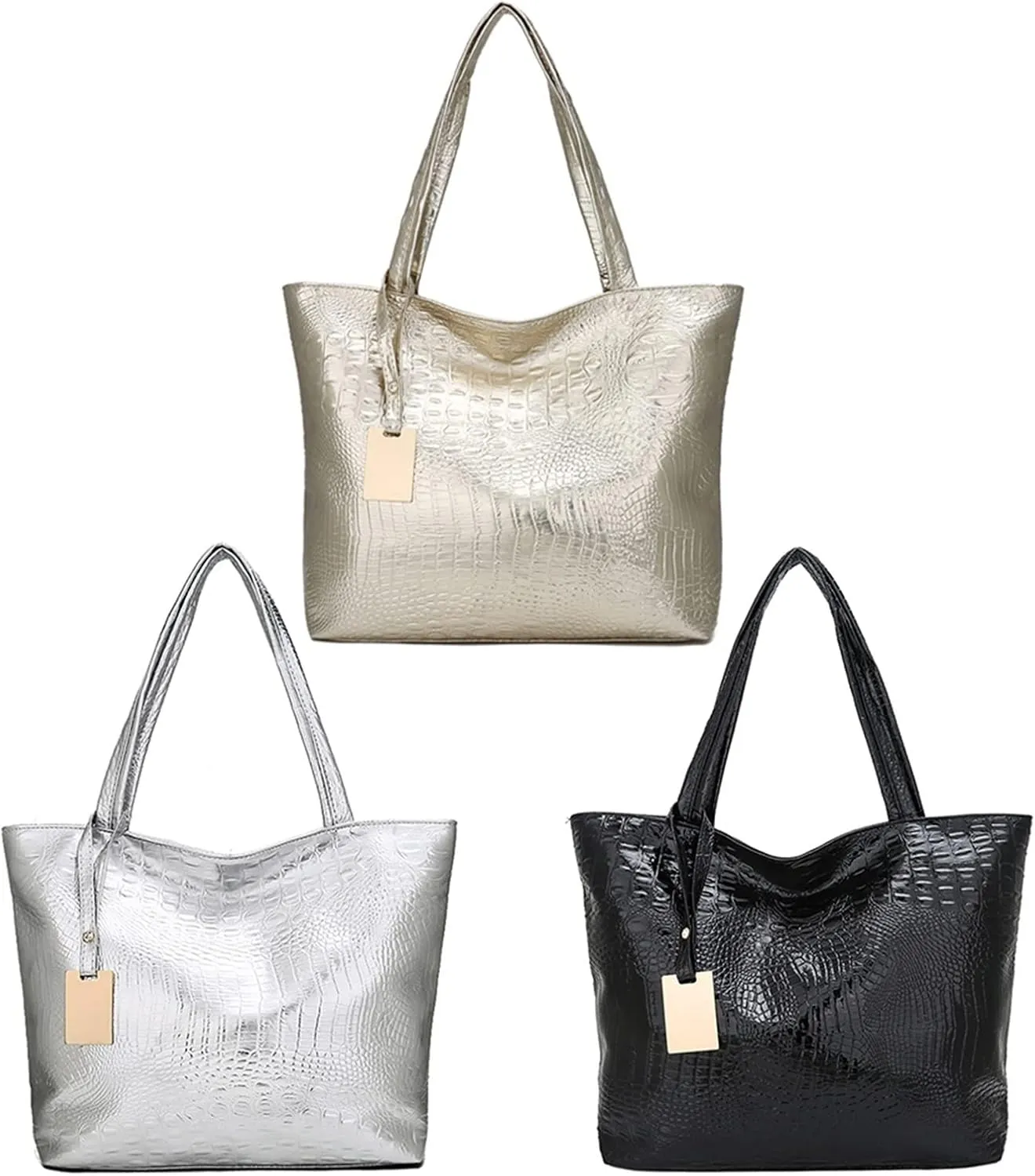 Handbags for women Lady's Top Handle Handbag Zipper Crocodile Print Large Capacity Tote Shoulder Bag