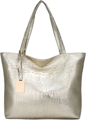 Handbags for women Lady's Top Handle Handbag Zipper Crocodile Print Large Capacity Tote Shoulder Bag