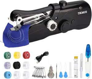 Handheld Mini Sewing Machine for Adults, Portable, Quick Stitching, Suitable for Clothes, Jeans, DIY, Home, Travel (Black)