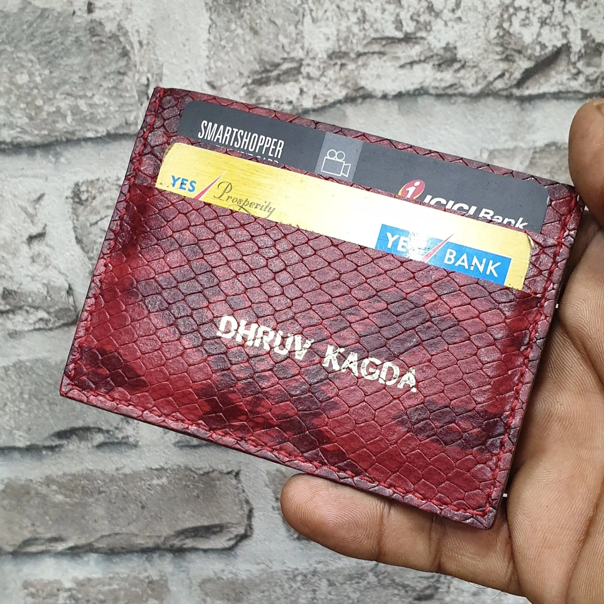 Handmade leather card holder