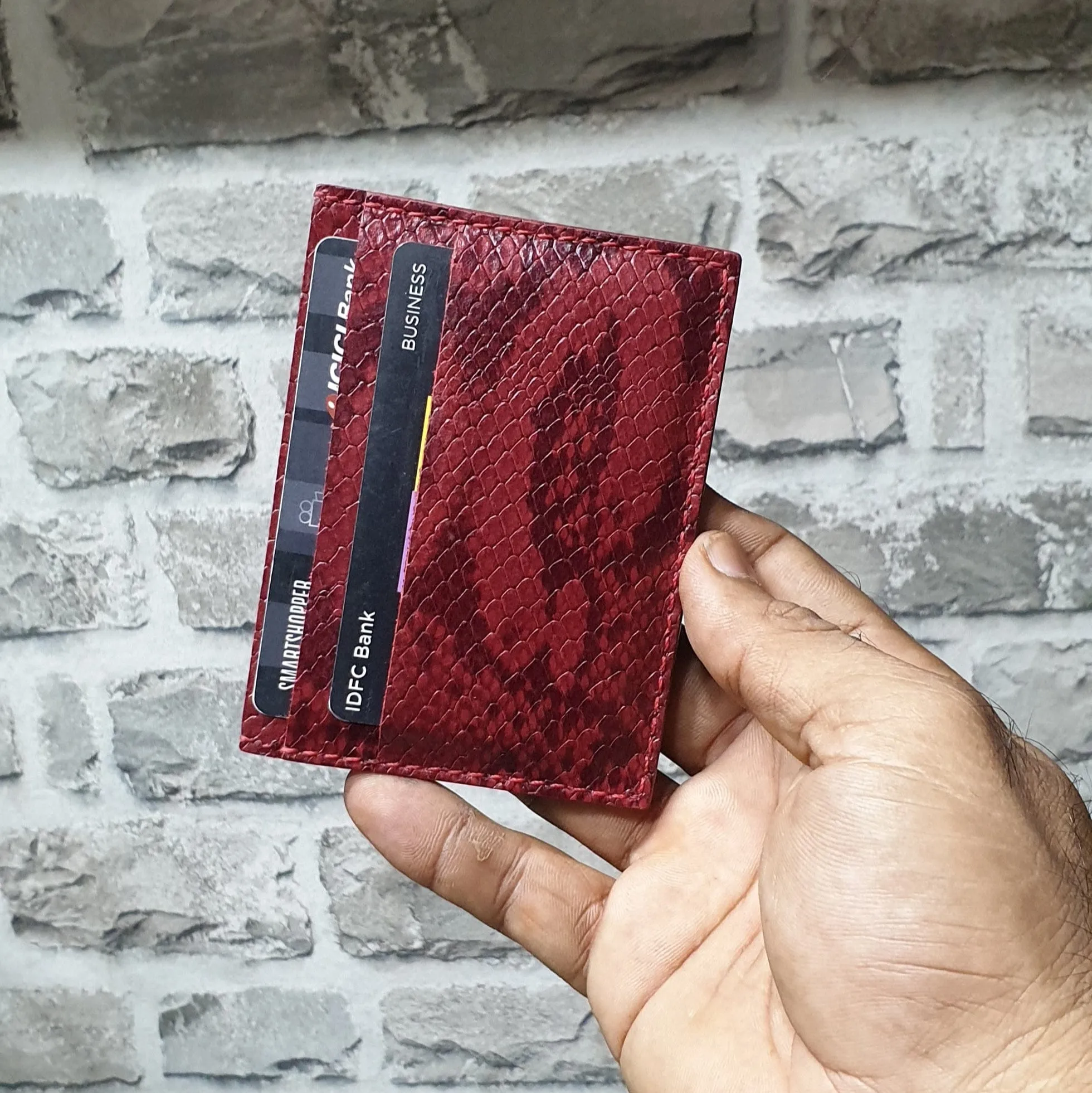 Handmade leather card holder