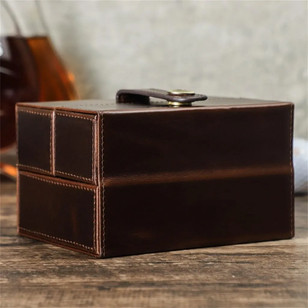 Handmade Portable Mechanical Watch Case with Leather, Anti Drop Travel Watch Storage Box