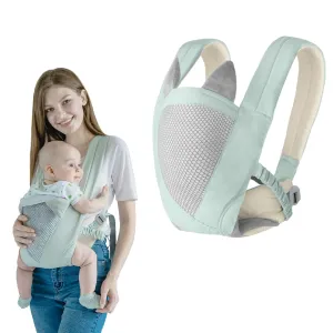 Handsfree Baby Carrier, Baby Essentials Baby Wraps Lightweight Baby Sling Carriers Travel Gear Cozy Infant Holder Adjustable Breathable Mesh Toddler Carrier Newborn to Toddler 7-40 lbs (Green)