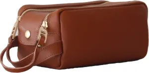 hanging toiletry bag, mens toiletry bag leather dopp kit mens travel bag toiletry cosmetic bag mens shaving bag (1 Light Brown)