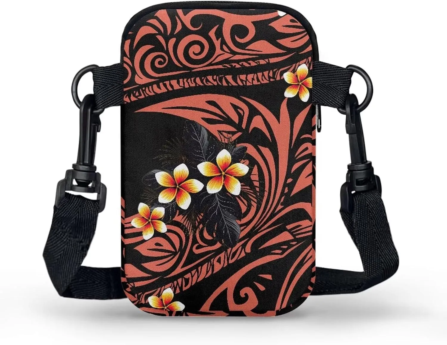 Hawaiian Tribal Small Crossbody Bags for Women Cell Phone Bag Purse, Sea Turtle Zipper Sling Purses Shoulder Bag