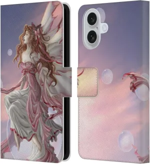 Head Case Designs Officially Licensed Nene Thomas Daybreak Pink Fairy Bubbles Leather Book Wallet Case Cover Compatible with Apple iPhone 16